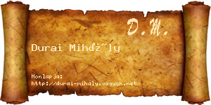 Durai Mihály névjegykártya
